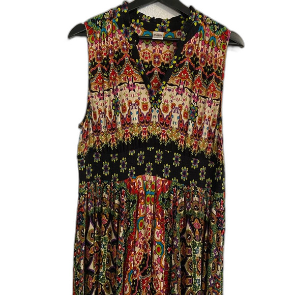 Boho Maxi L Dress Handkerchief Hem Cottage Indie Festival Hippie Bohemian B8 - Picture 3 of 13